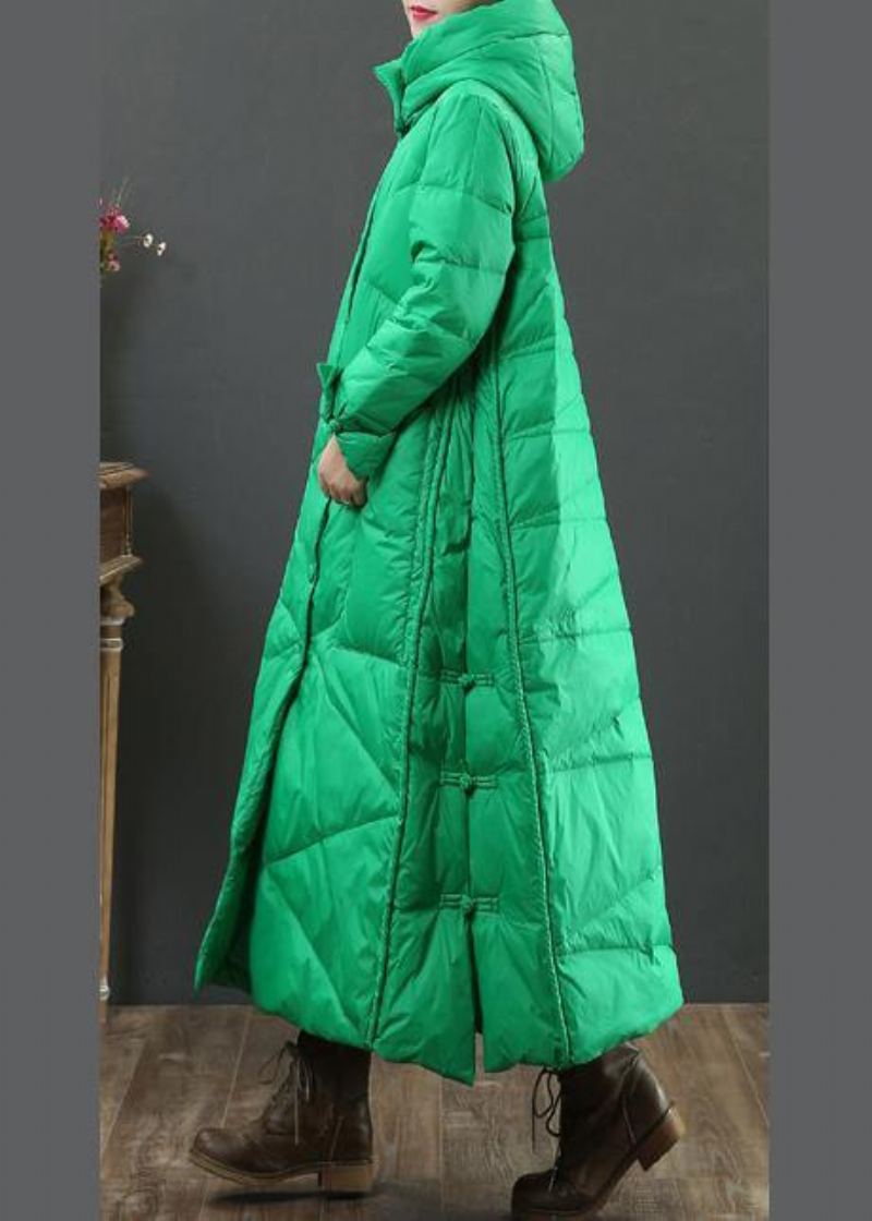 Manteau D'hiver Chaud Vert Fin Doudoune Surdimensionnée À Capuche Boutonnée Pour Femmes - Rose