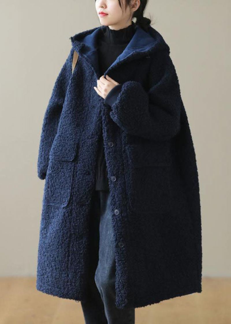 Manteau D'hiver En Fausse Fourrure Avec Bouton À Capuche Pour Femme - Doudounes femmes