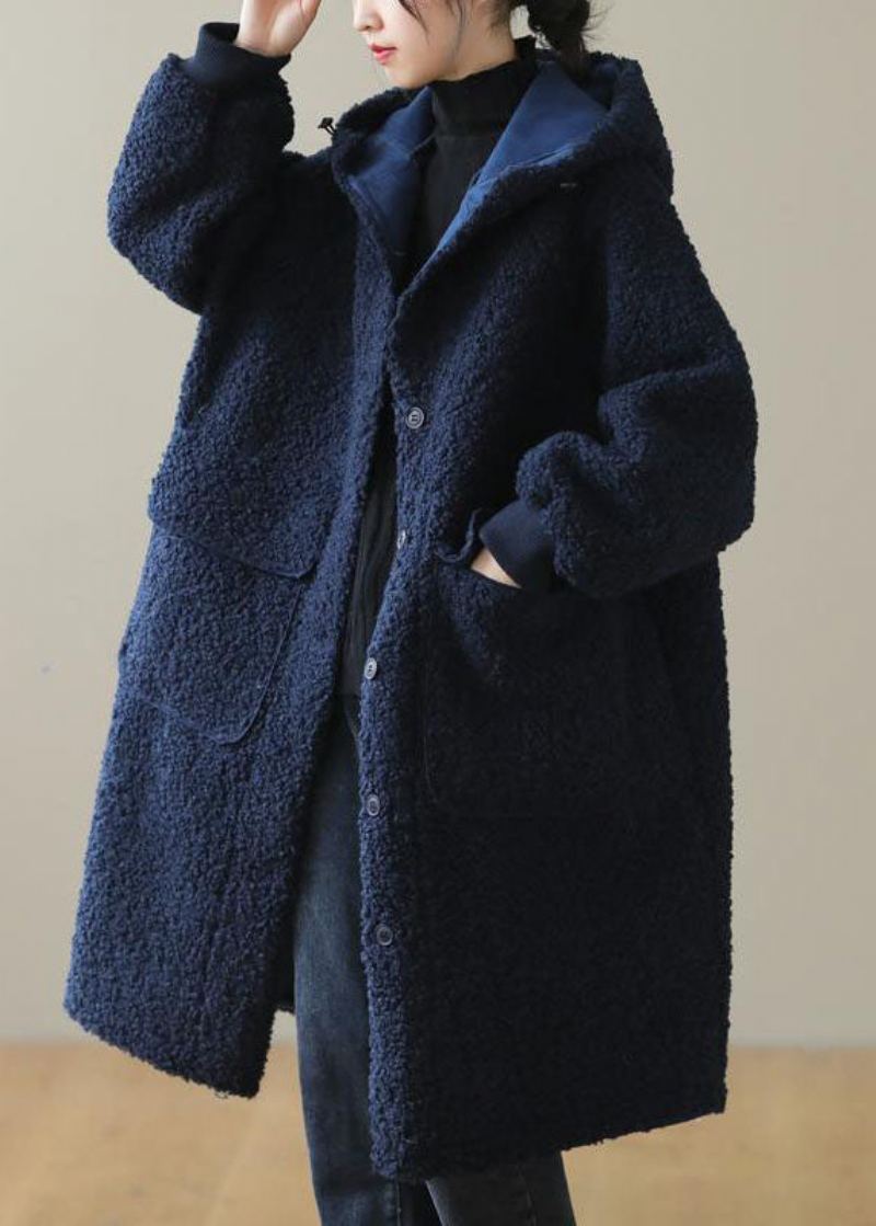 Manteau D'hiver En Fausse Fourrure Avec Bouton À Capuche Pour Femme - Doudounes femmes