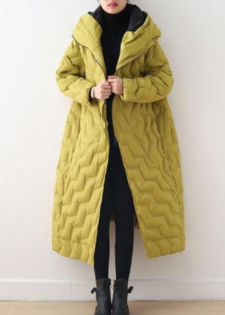 Manteau Jaune Décontracté À Capuche Pour Femme Parka Pardessus-stock Limité