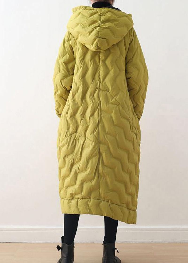 Manteau Jaune Décontracté À Capuche Pour Femme Parka Pardessus-stock Limité - Jaune