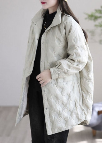 Manteau De Luxe En Duvet De Canard Avec Poches Noires Patchwork Mode Hiver