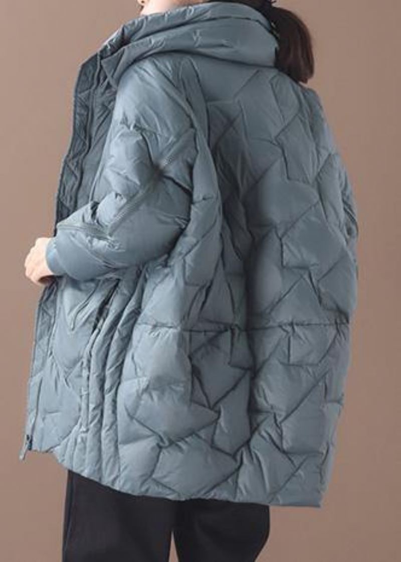 Manteau De Luxe En Duvet De Canard Vert Grande Taille Vêtements Doudoune À Col Montant Fermeture Éclair Pardessus Élégant - Doudounes femmes