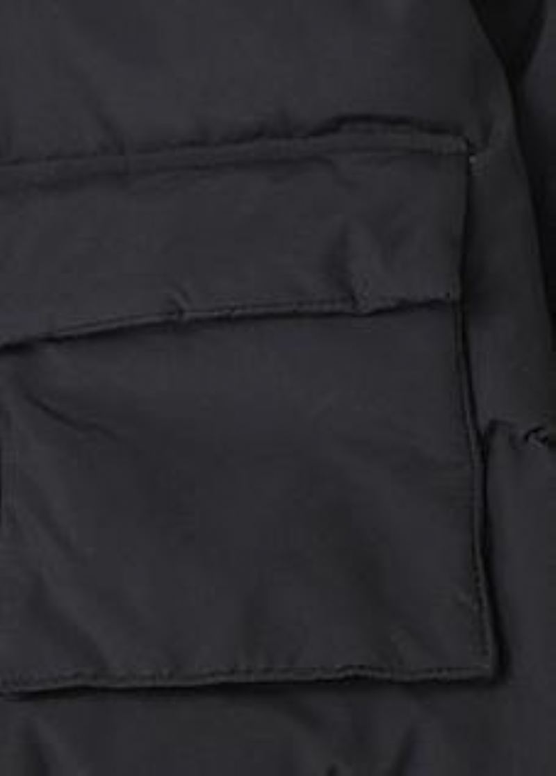 Manteau De Luxe En Duvet D'oie Noir Doudoune Tendance Grande Taille Col Montant Vêtements D'extérieur D'hiver - Doudounes femmes