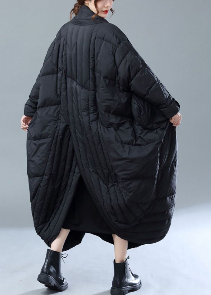 Manteau Witner En Duvet De Canard Noir Avec Poches Surdimensionnées - Noir