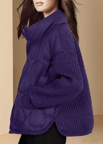 Manteau Witner Surdimensionné À Col Montant Et Rempli De Coton Fin Violet Naturel