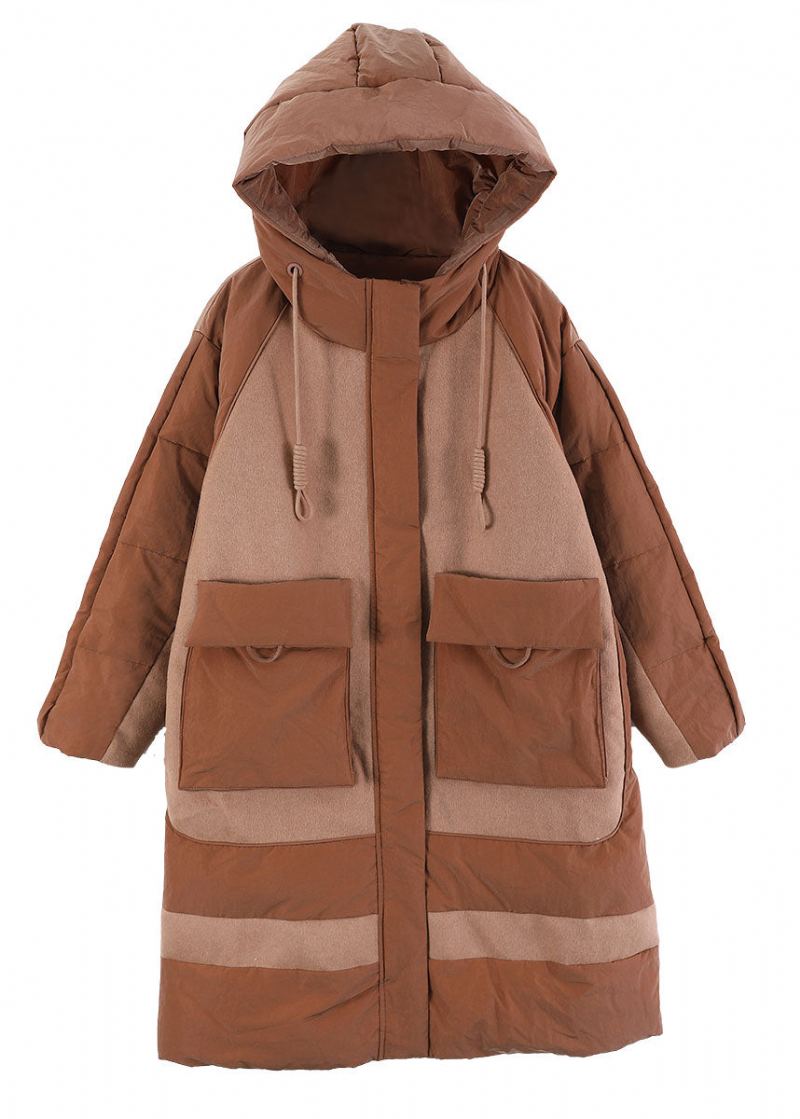 Manteaux D'hiver En Duvet De Canard Avec Cordon De Serrage Camel Zip Up Winter - Beige