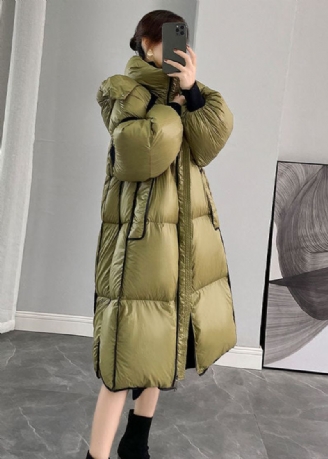 Mode Armée Vert À Capuche Fermeture Éclair Patchwork Canard Vers Le Bas Canada Goose Manteaux Hiver