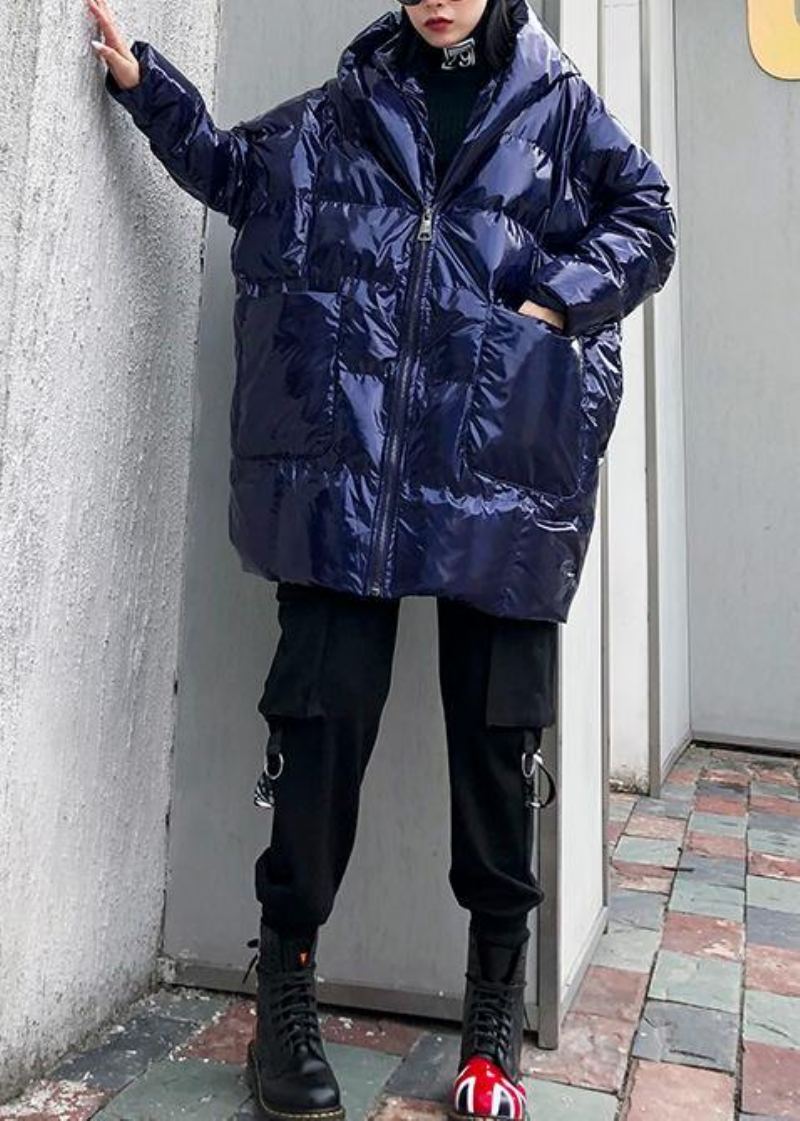 Nouveau Bleu Femmes Parkas Manteaux Décontractés Hiver À Capuche Vêtements D'extérieur