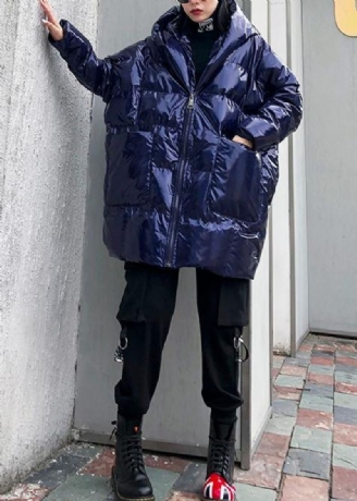 Nouveau Bleu Femmes Parkas Manteaux Décontractés Hiver À Capuche Vêtements D'extérieur