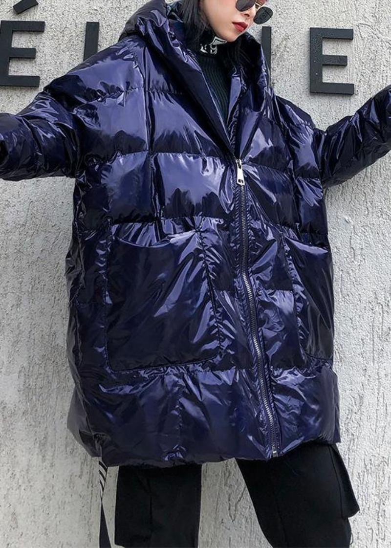 Nouveau Bleu Femmes Parkas Manteaux Décontractés Hiver À Capuche Vêtements D'extérieur - Doudounes femmes