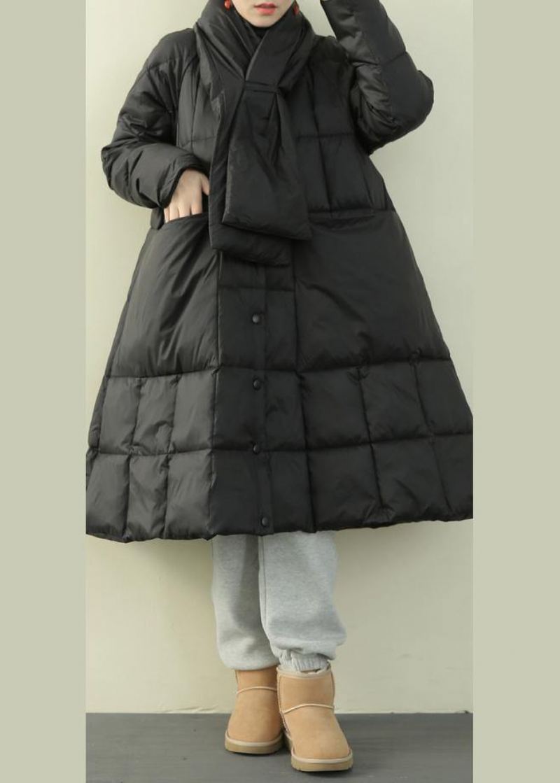 Nouveau Doudoune Noire Femme Oversize Neige Poches Épaisses Pardessus De Luxe