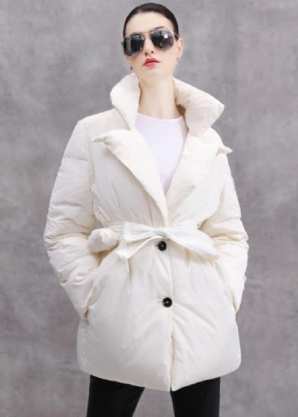 Nouveau Manteau Duvet De Canard Blanc Grande Taille Cravate Veste D'hiver Épais Manteaux