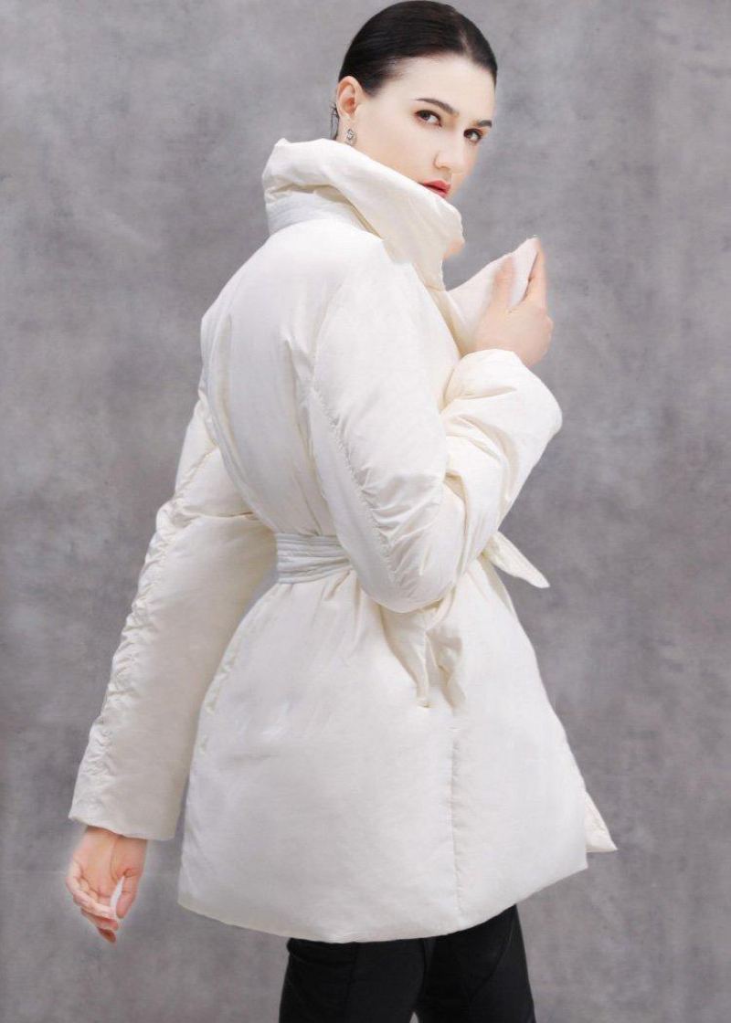 Nouveau Manteau Duvet De Canard Blanc Grande Taille Cravate Veste D'hiver Épais Manteaux - Doudounes femmes