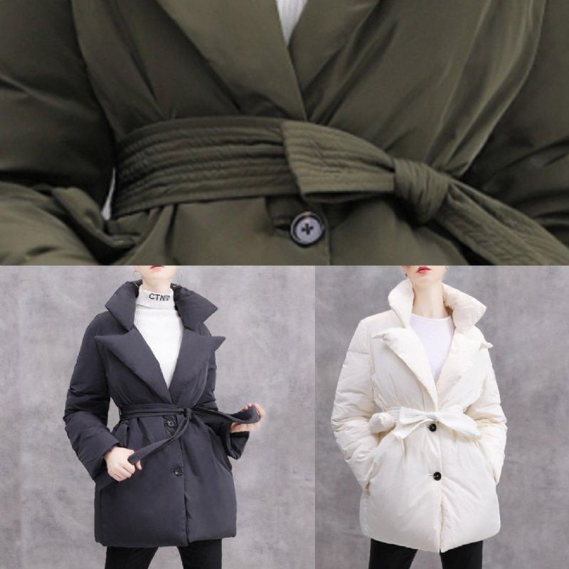 Nouveau Manteau Duvet De Canard Blanc Grande Taille Cravate Veste D'hiver Épais Manteaux - Doudounes femmes