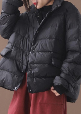 Nouveau Parkas Noir Vestes De Neige Décontracté Hiver Manteaux Courts Col Montant