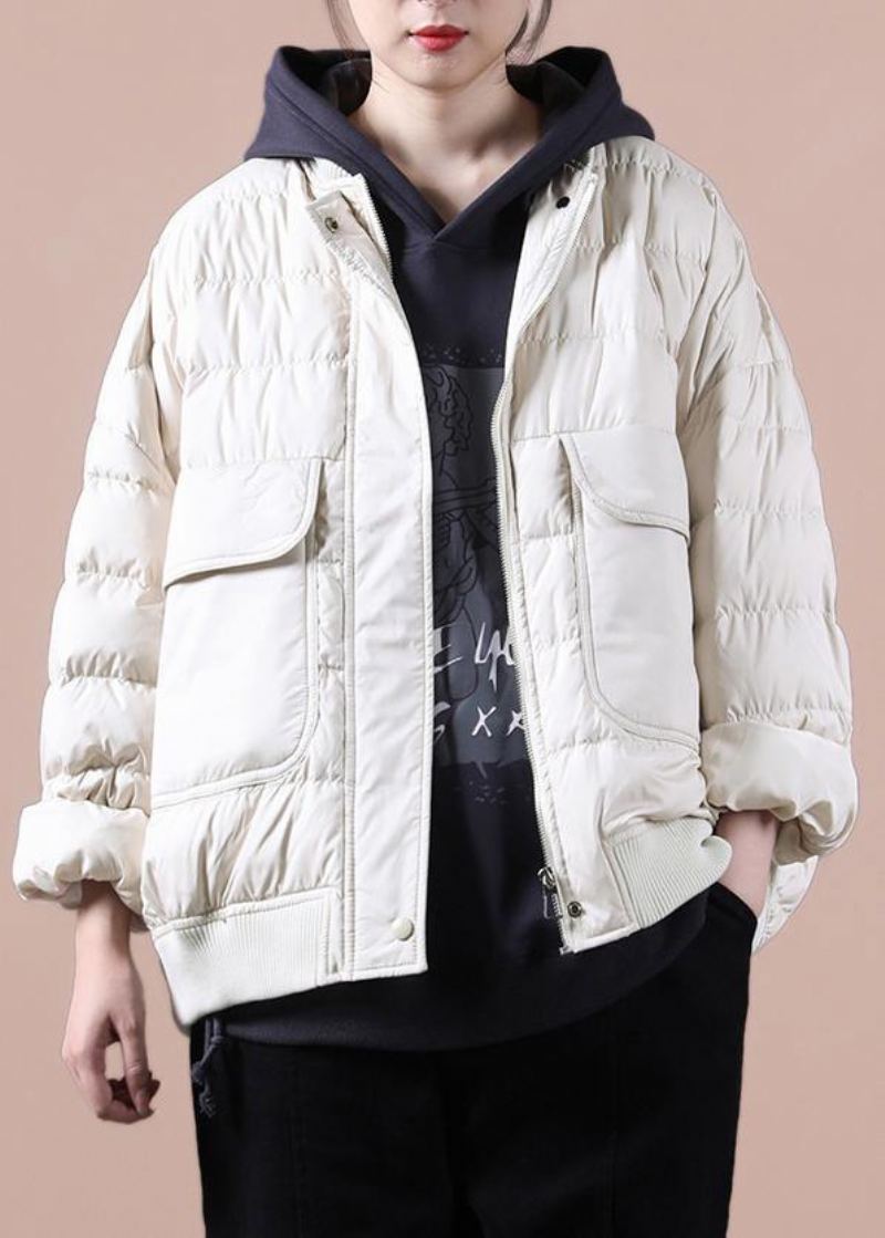 Nouveau Veste D'hiver Grande Taille Manteaux Beige Grandes Poches Doudoune Femme - Doudounes femmes