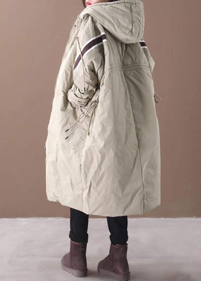 Nouvelle Veste D'hiver Grande Taille À La Mode Manteau En Duvet D'oie À Capuche Noire Avec Fermeture Éclair - Doudounes femmes