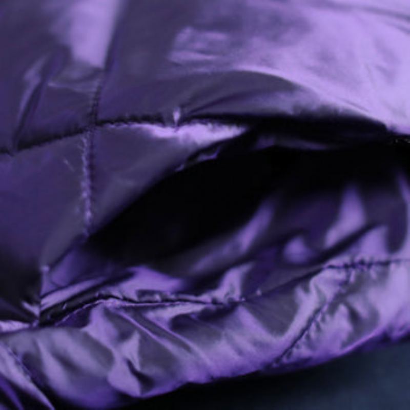 Parka À Capuche Oversize D'hiver Violet Fin Poches De Luxe Pardessus En Coton Zippé - M/Buste-110Cm