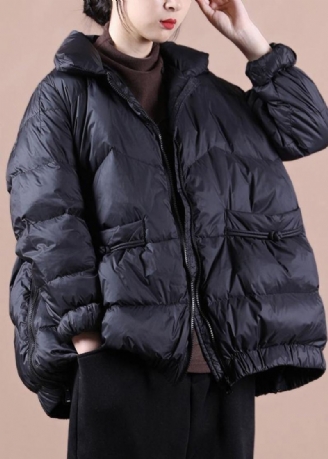 Parka Décontractée À Fermeture Éclair Pour Femme Vêtements Grande Taille Pardessus Noir À Col Montant Vestes D'hiver Chaudes