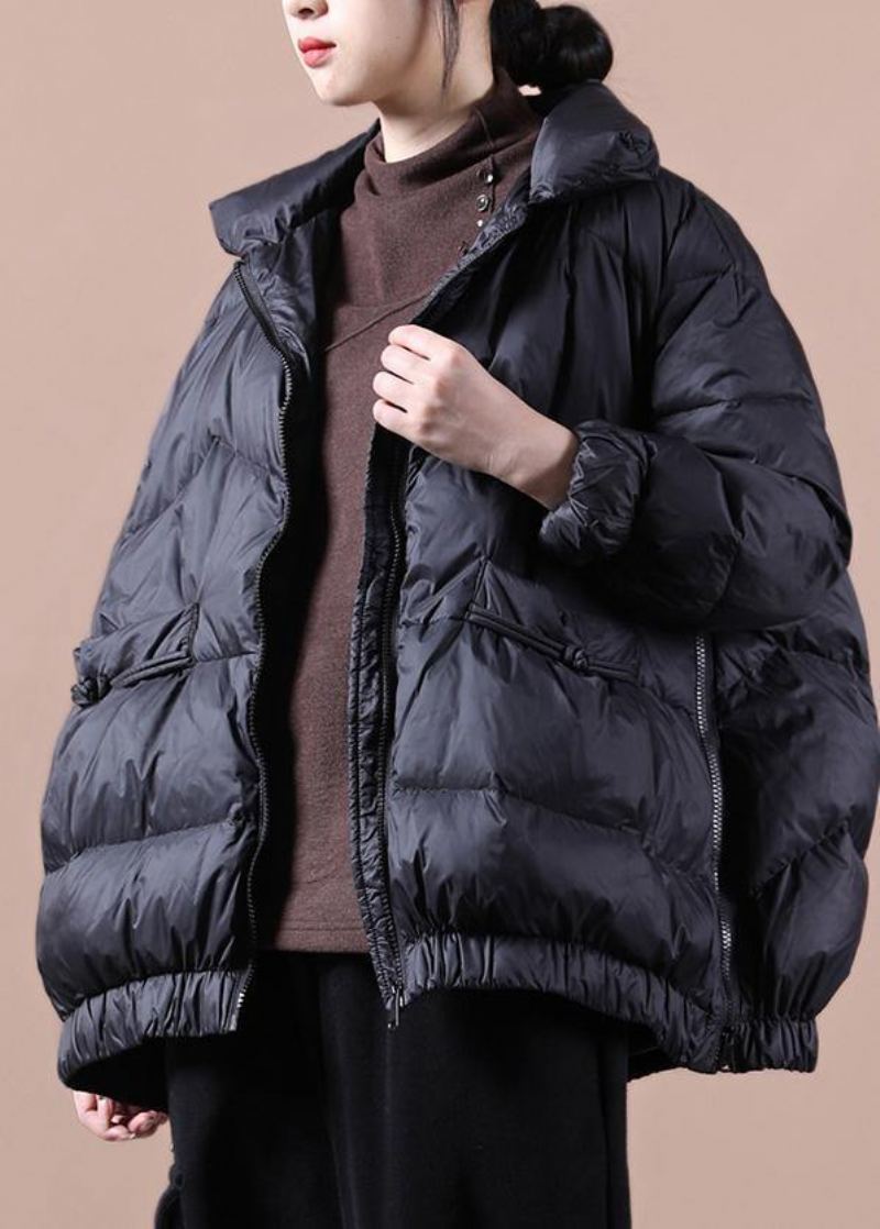 Parka Décontractée À Fermeture Éclair Pour Femme Vêtements Grande Taille Pardessus Noir À Col Montant Vestes D'hiver Chaudes - Rouge