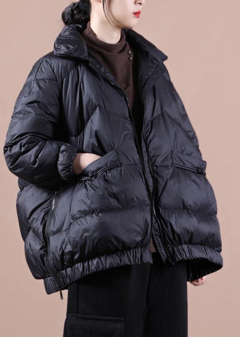 Parka Décontractée À Fermeture Éclair Pour Femme Vêtements Grande Taille Pardessus Noir À Col Montant Vestes D'hiver Chaudes - Rouge