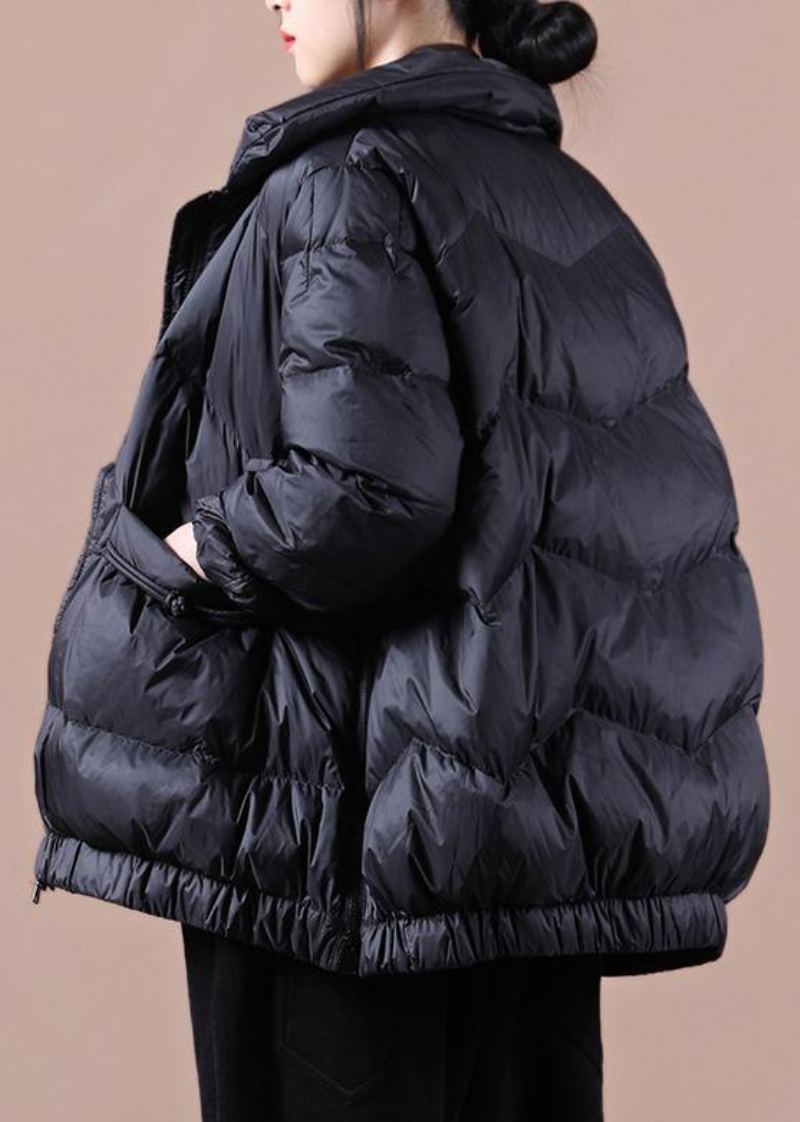 Parka Décontractée À Fermeture Éclair Pour Femme Vêtements Grande Taille Pardessus Noir À Col Montant Vestes D'hiver Chaudes - Rouge