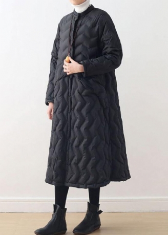 Parka Femme Tendance Grande Taille Col Haut Vestes Noir Blanc À Porter Des Deux Côtés Manteau D'hiver Chaud