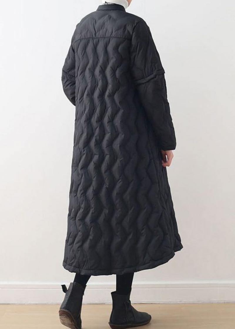 Parka Femme Tendance Grande Taille Col Haut Vestes Noir Blanc À Porter Des Deux Côtés Manteau D'hiver Chaud - Doudounes femmes