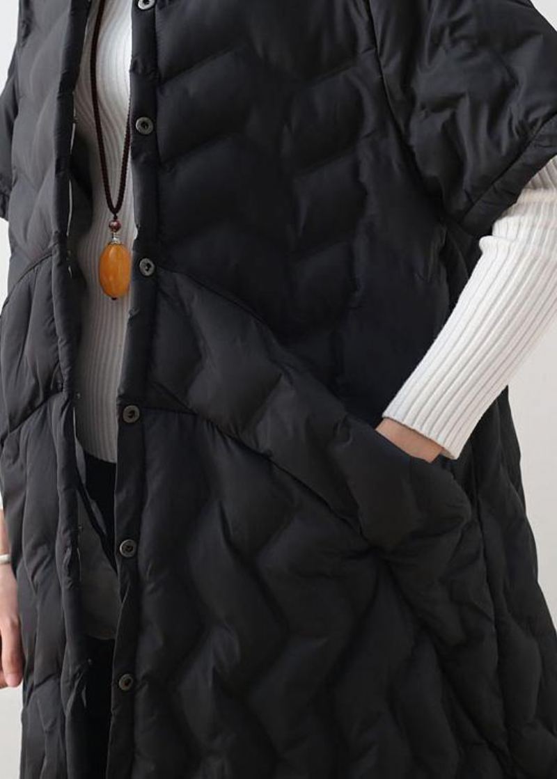 Parka Femme Tendance Grande Taille Col Haut Vestes Noir Blanc À Porter Des Deux Côtés Manteau D'hiver Chaud - Doudounes femmes