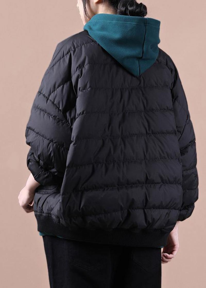 Parka Fine Et Décontractée Pour Femme Manteaux Noirs Avec Grandes Poches Manteau D'hiver - Doudounes femmes