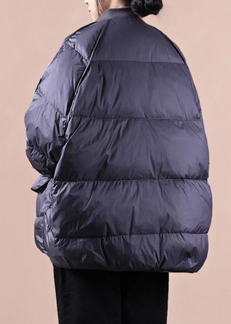 Parka Grande Taille Pour Femme Manteaux Violet Gris Poches Zippées Manteau D'hiver Chaud - Doudounes femmes