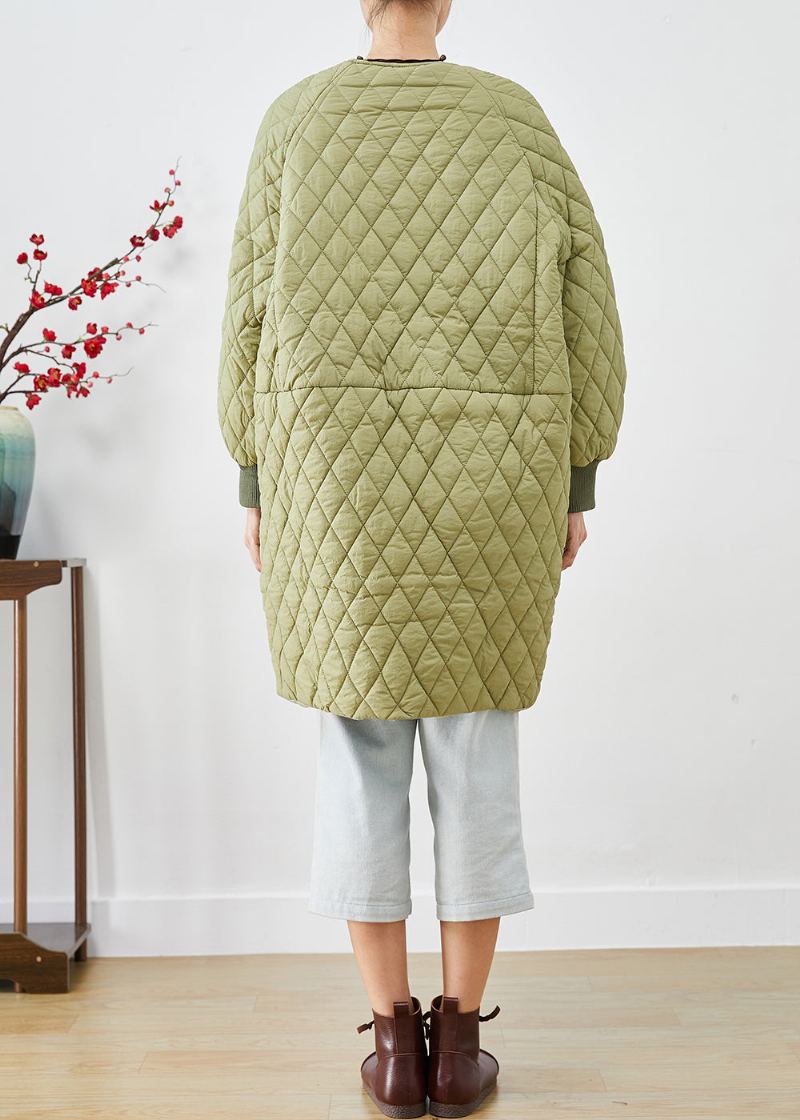 Parka D'hiver Pour Femme En Coton Fin Surdimensionné Vert Grande Taille À Carreaux Rempli De Fin - Doudounes femmes