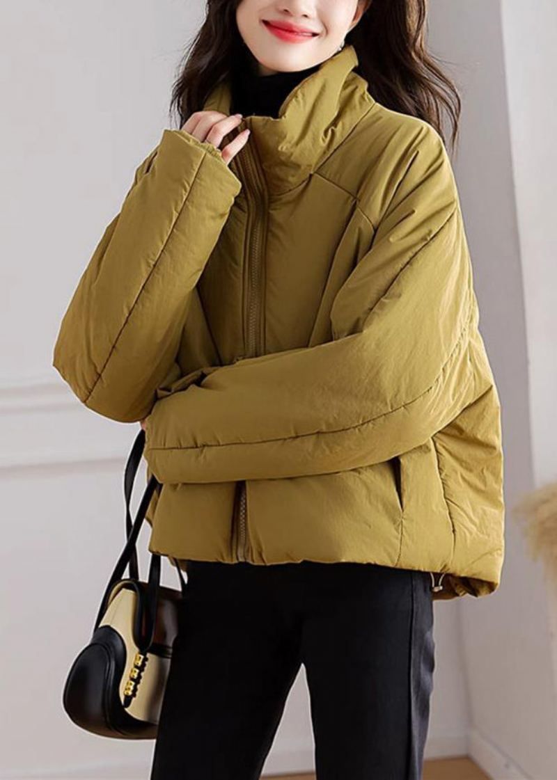 Parka D'hiver Jaune En Patchwork Avec Poches Zippées De Grande Taille - Doudounes femmes