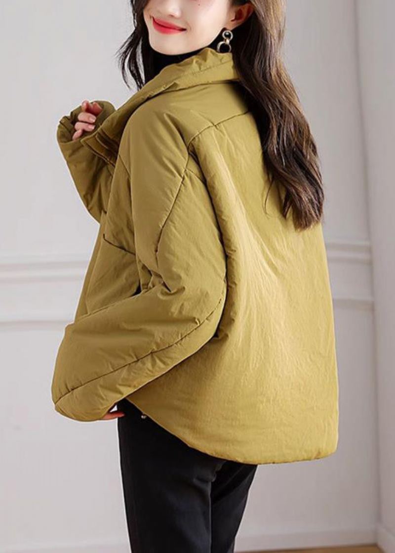 Parka D'hiver Jaune En Patchwork Avec Poches Zippées De Grande Taille - Doudounes femmes