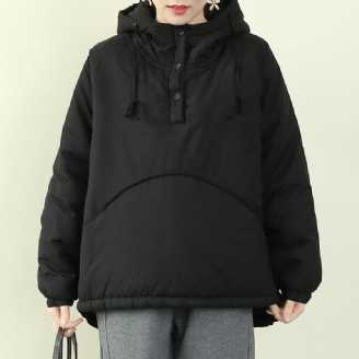 Parka Noire Élégante Pour Femmes Vestes De Neige Grande Taille Manteaux À Capuche Avec Cordon De Serrage