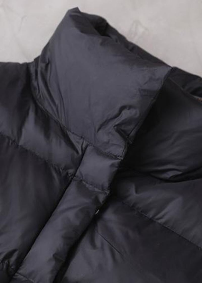 Parka Noire Épaisse Pour Femme Doudoune Surdimensionnée Sans Manches Col Montant Vêtements D'extérieur Courts D'hiver - Doudounes femmes