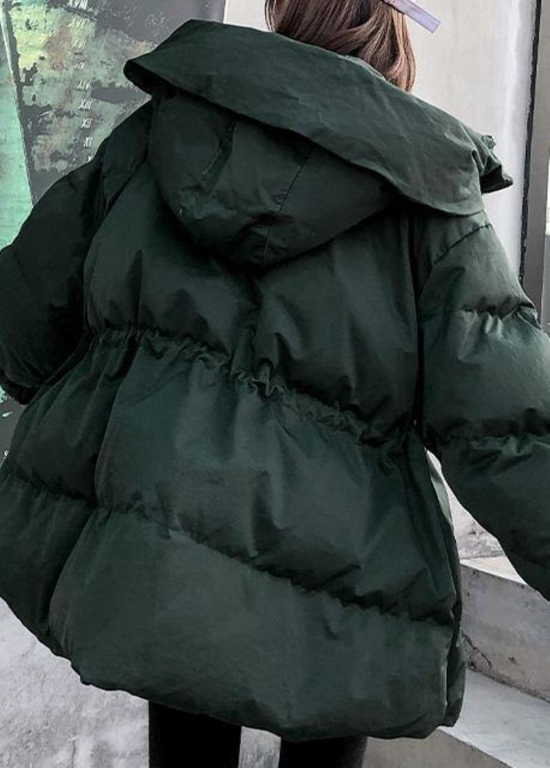 Parkas Verts Décontractés Pour Femmes Doudoune Surdimensionnée Manteaux D'hiver À Capuche - Doudounes femmes