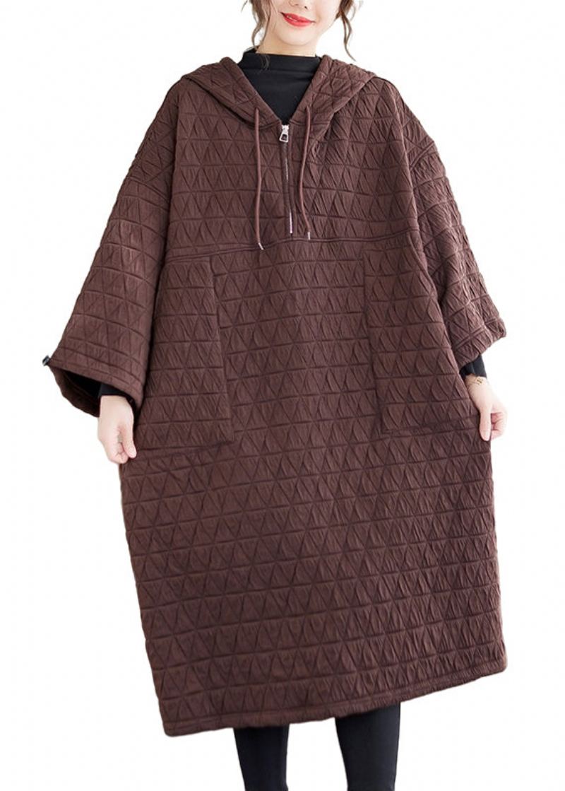 Poches De Café Patchwork Robes Remplies De Coton Fin À Capuche Hiver - Doudounes femmes