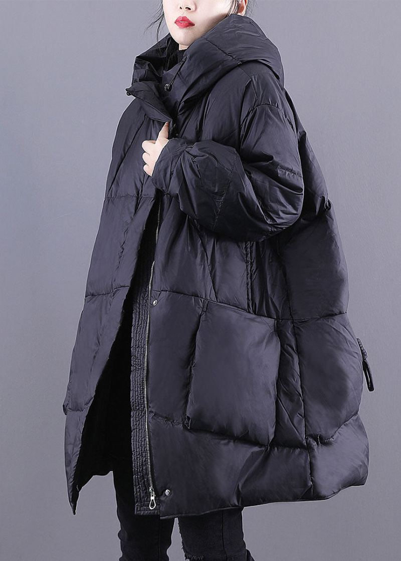 Veste Ample Noire À Capuche Avec Poches Et Cordon De Serrage En Duvet De Canard Canada Goose Pour L'hiver