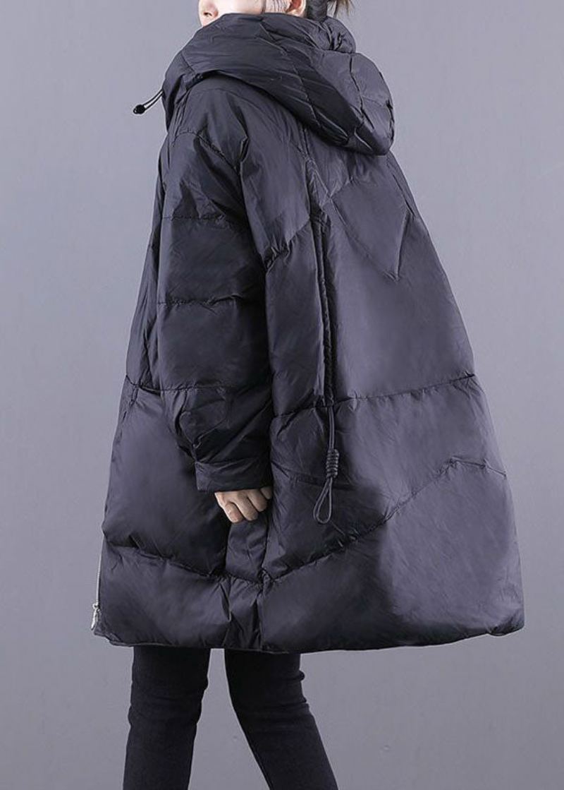 Veste Ample Noire À Capuche Avec Poches Et Cordon De Serrage En Duvet De Canard Canada Goose Pour L'hiver - Doudounes femmes