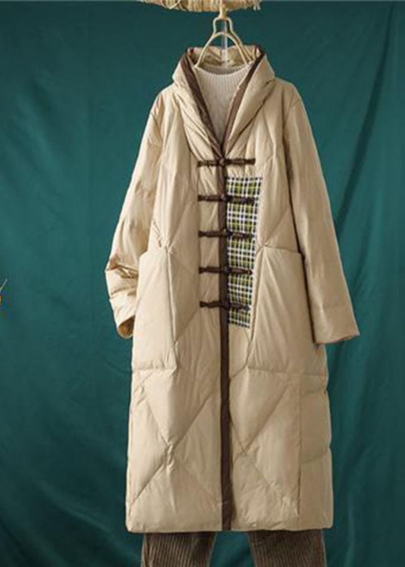 Veste Doudoune Surdimensionnée En Duvet De Canard Col Mandarin Chocolat Italien Hiver - Doudounes femmes