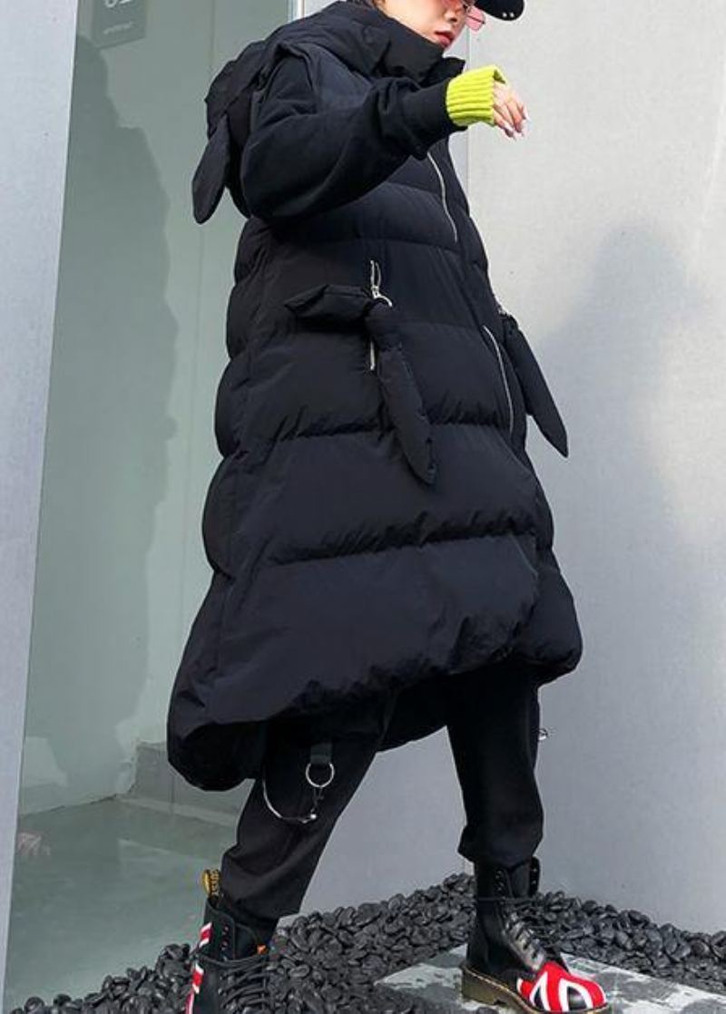 Veste D'hiver Pour Femmes Vêtements Fins Grande Taille Manteaux Parkas Noirs À Capuche Sans Manches - Doudounes femmes