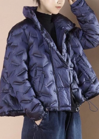 Vestes Bouffantes Courtes Bleues Simples Manteau D'hiver En Duvet Vêtements D'extérieur