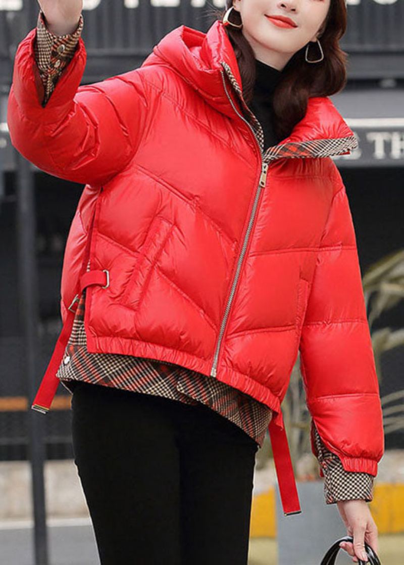 Vestes D'hiver Épaisses En Duvet De Canard À Capuche Rouge Club - Doudounes femmes