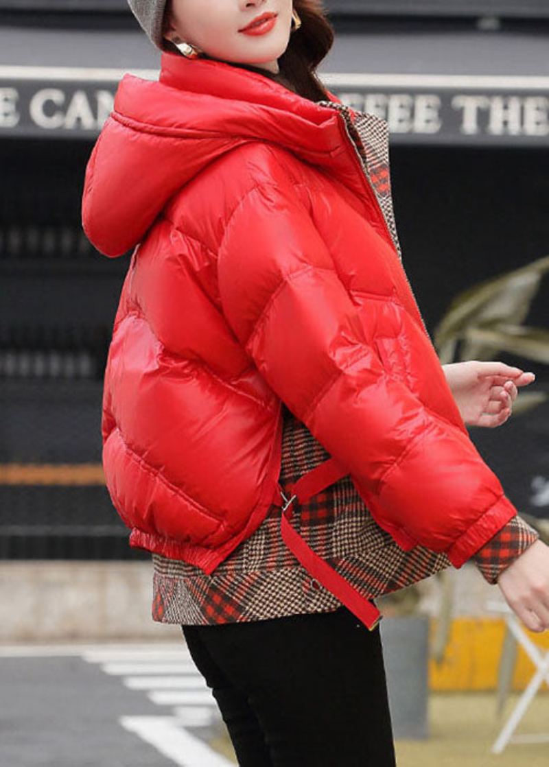 Vestes D'hiver Épaisses En Duvet De Canard À Capuche Rouge Club - Doudounes femmes