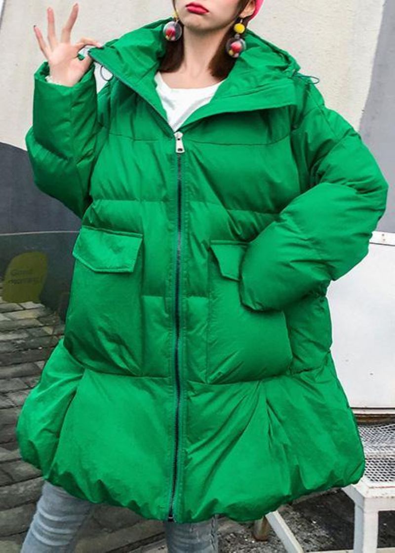 Vestes De Neige De Luxe Grande Taille Manteaux À Capuche Vert Hiver Femmes Parka