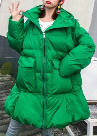 Vestes De Neige De Luxe Grande Taille Manteaux À Capuche Vert Hiver Femmes Parka