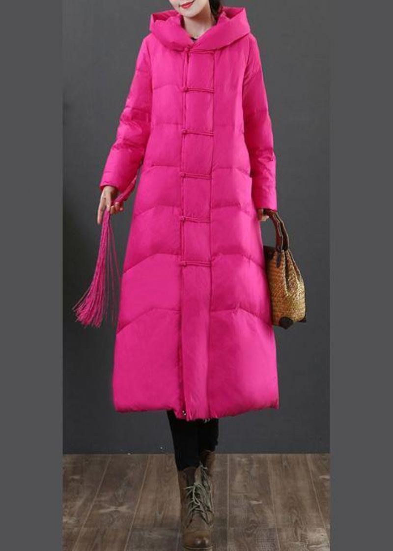 Vestes De Neige De Luxe À La Mode Grande Taille En Duvet Rose À Capuche Et Fermeture Éclair - Gris Clair