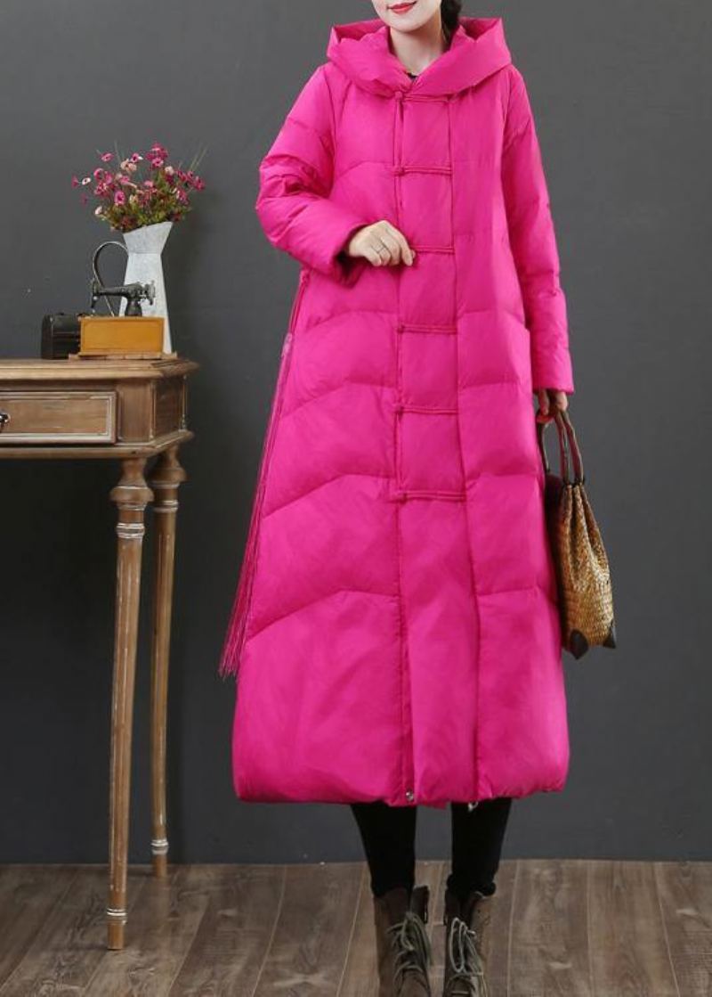 Vestes De Neige De Luxe À La Mode Grande Taille En Duvet Rose À Capuche Et Fermeture Éclair - Gris Clair